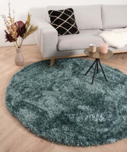 Tapis poils longs Rond Posh - turquoise - sfeer, thumbnail