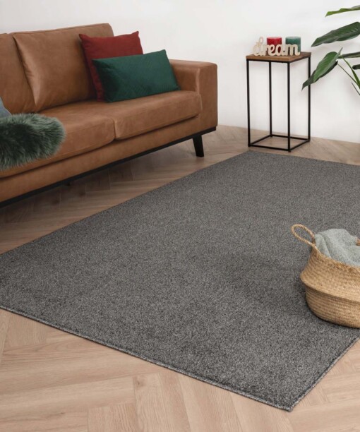 Tapis Carré poil ras Fine - gris