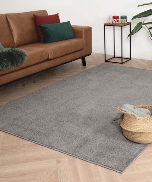 Tapis poil ras Fine - gris clair