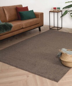 Tapis Carré poil ras Fine - Moka