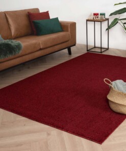 Tapis Carré poil ras Fine - rouge - sfeer