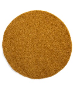 Tapis rond poils longs Shaggy Trend - jaune moutarde - overzicht boven