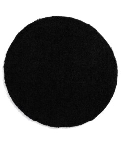 Tapis rond poils longs Shaggy Trend - noir - overzicht boven