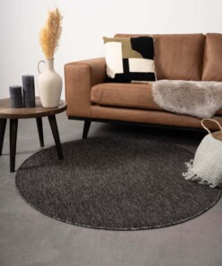 Tapis bouclé Rond Lush - Anthracite - sfeer