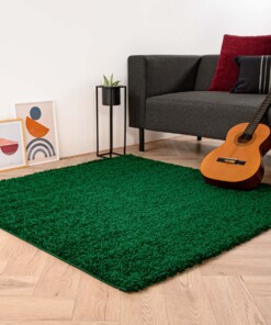 Tapis Carré poils longs Shaggy Trend - vert émeraude - sfeer