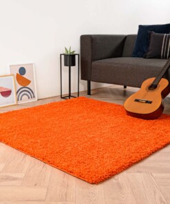 Tapis Carré poils longs Shaggy Trend - orange - sfeer