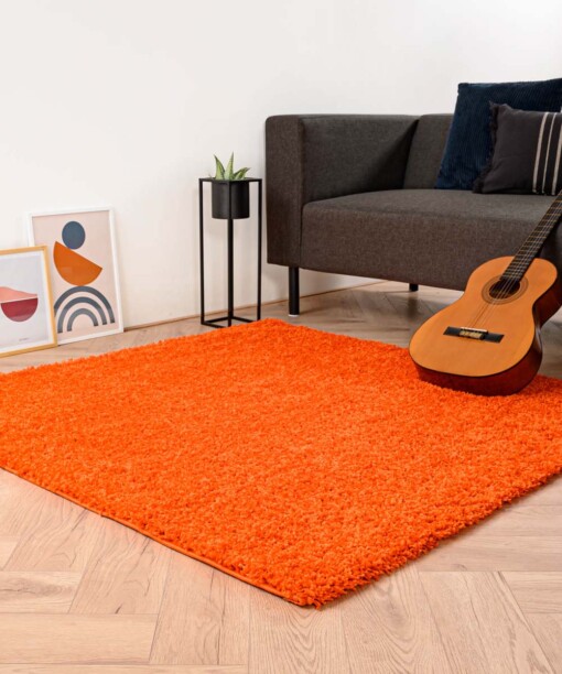 Tapis Carré poils longs Shaggy Trend - orange - sfeer