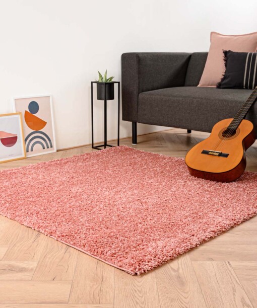 Tapis Carré poils longs Shaggy Trend - rose - sfeer