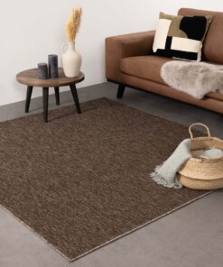 Tapis bouclé Carré Lush - marron - sfeer