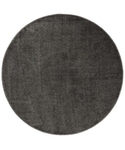 Tapis Rond poil ras Fine - gris - overzicht boven