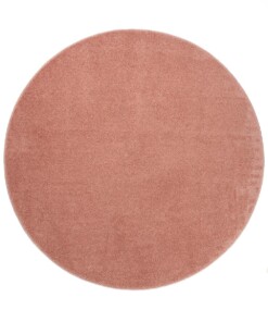 Tapis Rond poil ras Fine - rose - overzicht boven