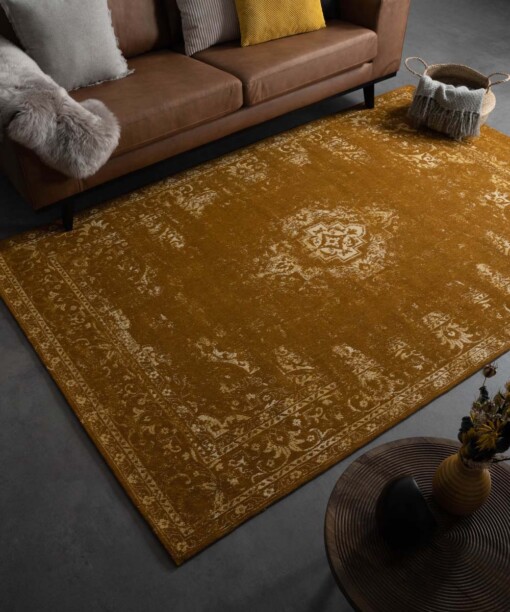 Tapis vintage - Nomad - jaune moutarde - sfeer