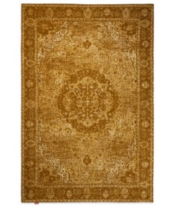 Tapis vintage - Traditions - jaune moutarde - overzicht boven