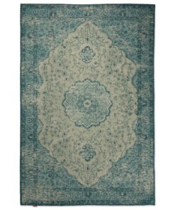 Tapis vintage - Village - bleu gris - overzicht boven