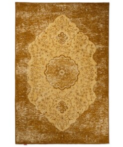 Tapis vintage - Village - jaune moutarde - overzicht boven