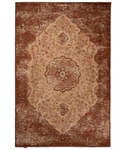 Tapis vintage - Village - marron rouille - overzicht boven