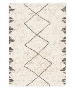 Tapis poils longs berbère Artisan - blanc/gris - overzicht