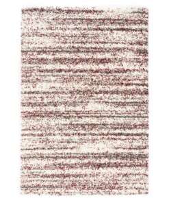 Tapis poils longs rayé Artisan - gris/rouge - overzicht