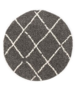 Tapis poils longs Rond losange Habitat - gris/blanc - overzicht