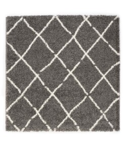 Tapis poils longs Carré losange Artisan - gris/blanc - overzicht