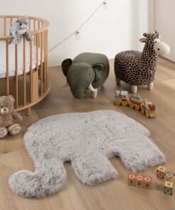 Tapis enfant moelleux Éléphant - Fluffy gris clair - sfeer