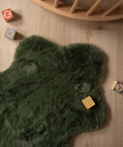 Tapis enfant mouton moelleux - Fluffy vert olive - overzicht sfeer