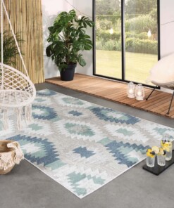 Tapis d'extérieur Aztek - Verano gris/menthe - sfeer