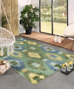 Tapis d'extérieur Aztek - Verano bleu/vert - sfeer