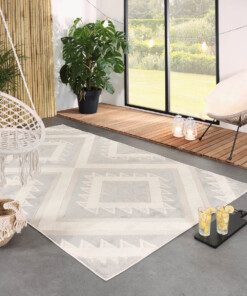 Tapis d'extérieur Géométrique - Verano gris/blanc - sfeer