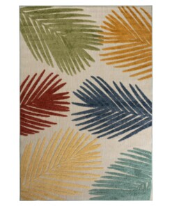 Tapis d'extérieur Feuilles - Verano beige/Couleurs - overzicht boven