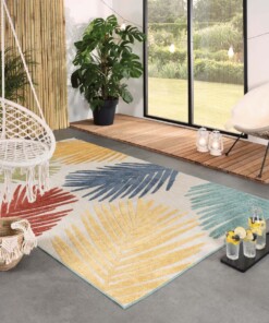 Tapis d'extérieur Feuilles - Verano beige/Couleurs - sfeer