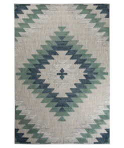 Tapis d'extérieur Losange Aztek - Verano gris/menthe - overzicht boven