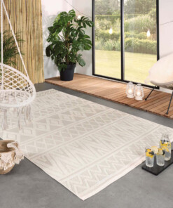 Tapis d'extérieur Géométrique - Verano blanc - sfeer