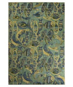 Tapis d'extérieur Poisson - Verano bleu/vert - overzicht boven