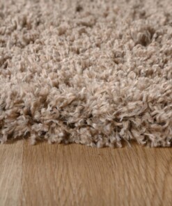 Tapis de couloir poils longs - Shaggy Confort beige - close up hoek