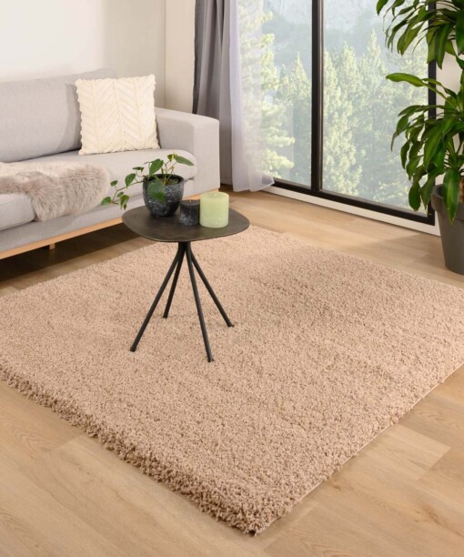 Tapis Carré - Shaggy Grand beige - sfeer