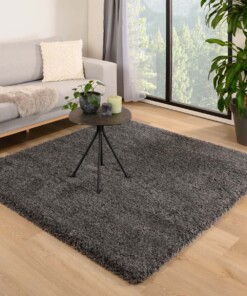 Tapis poils longs Carré - Shaggy Grand gris foncé - sfeer