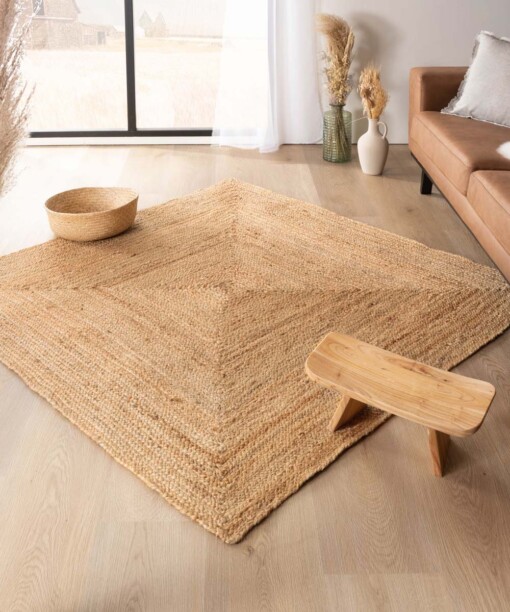 Tapis Carré en jute Boho & me - naturel - sfeer