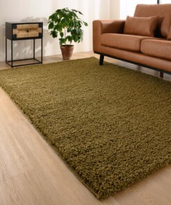 Tapis poils longs Shaggy Trend - vert olive - sfeer