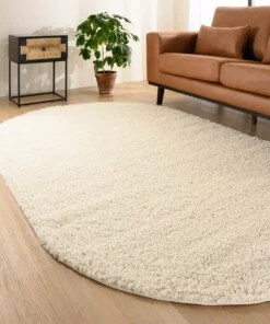 Tapis ovale poils longs - Shaggy Trend ivoire - sfeer