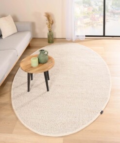 Tapis ovale en laine - Lett blanc - sfeer