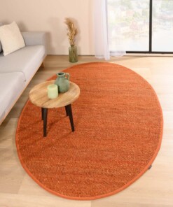 Tapis ovale en laine - Lett cognac - sfeer