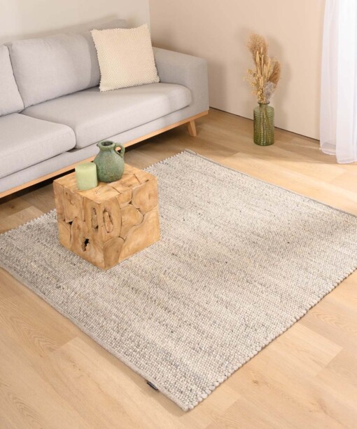 Tapis Carré en laine - Lett gris clair - sfeer