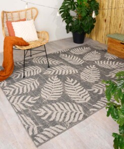 Tapis d'extérieur Feuilles de Palmier Sunny - gris foncé - sfeer