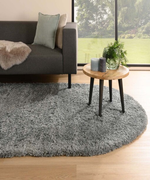 Tapis ovale poils longs - Cozy Shaggy gris - sfeer