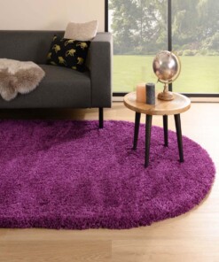 Tapis ovale poils longs - Cozy Shaggy violet - sfeer, thumbnail