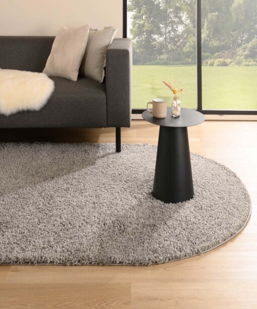 Tapis ovale poils longs - Shaggy Trend gris clair - sfeer