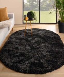 Tapis ovale poils longs - Posh anthracite - sfeer