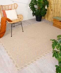 Tapis d'extérieur en jute Sunny Contour - beige - sfeer