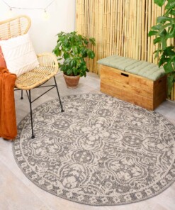 Tapis d'extérieur Rond Sunny oriental - gris - sfeer